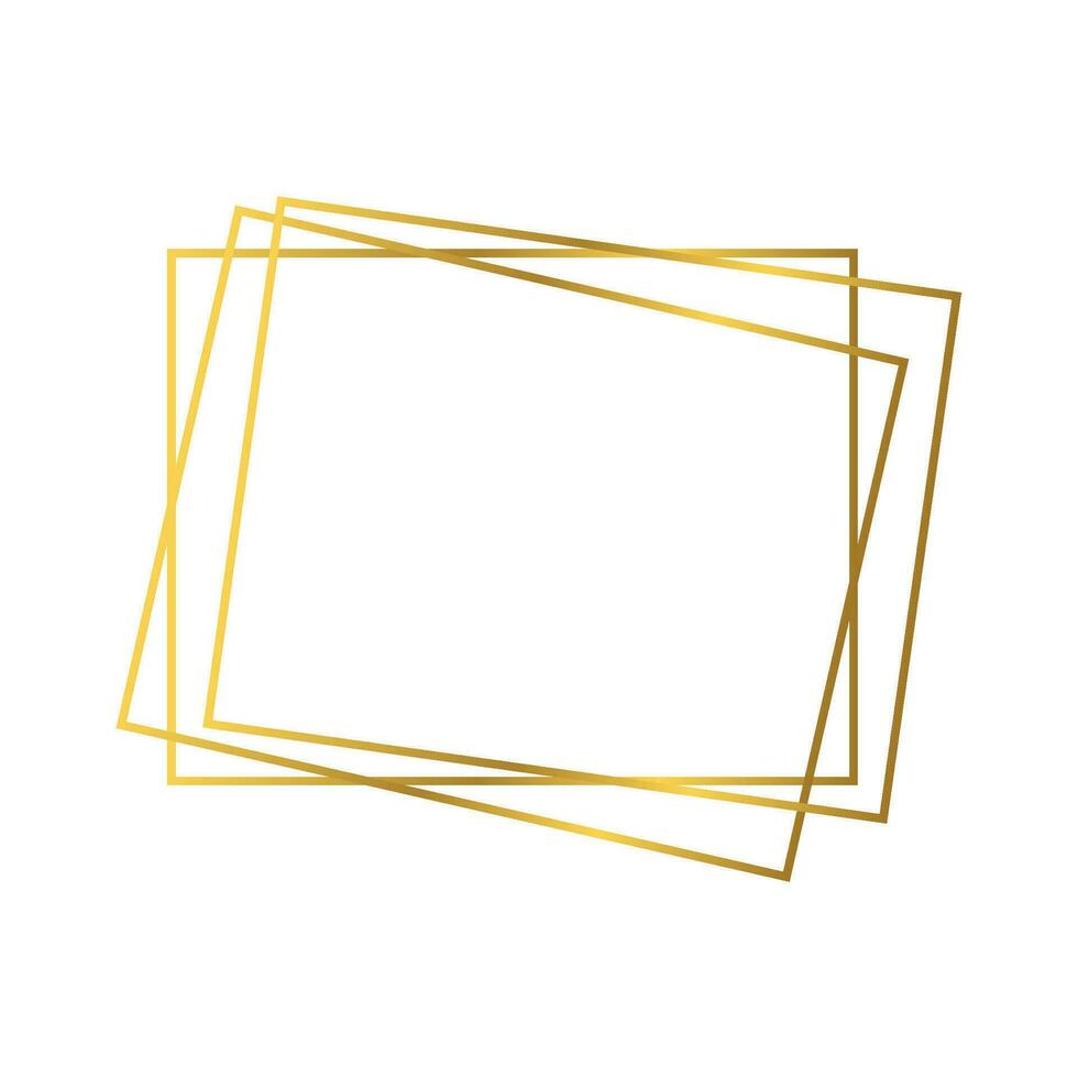 Gold geometric polygonal frame vector