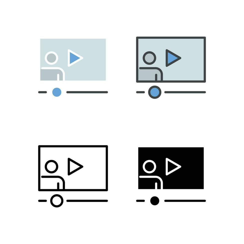 Video content creator. Video streaming for watch cinema movie, film. Live stream sign concept for web site mobile app. Fun Video, Greeting Card icon Vector illustration design. 29767484 Vector Art at Vecteezy