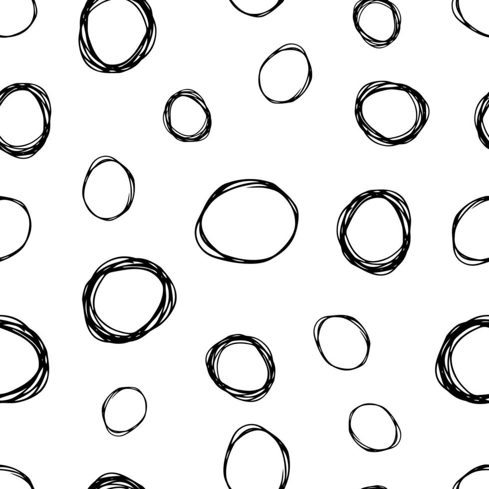 Seamless pattern with sketch circles shape vector