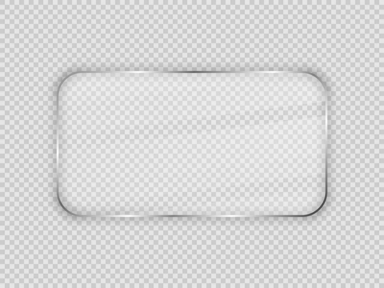 Glass plate in rounded rectangular frame vector