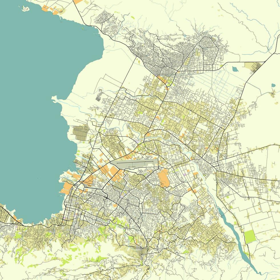 ciudad mapa de Puerto Príncipe, Haití vector