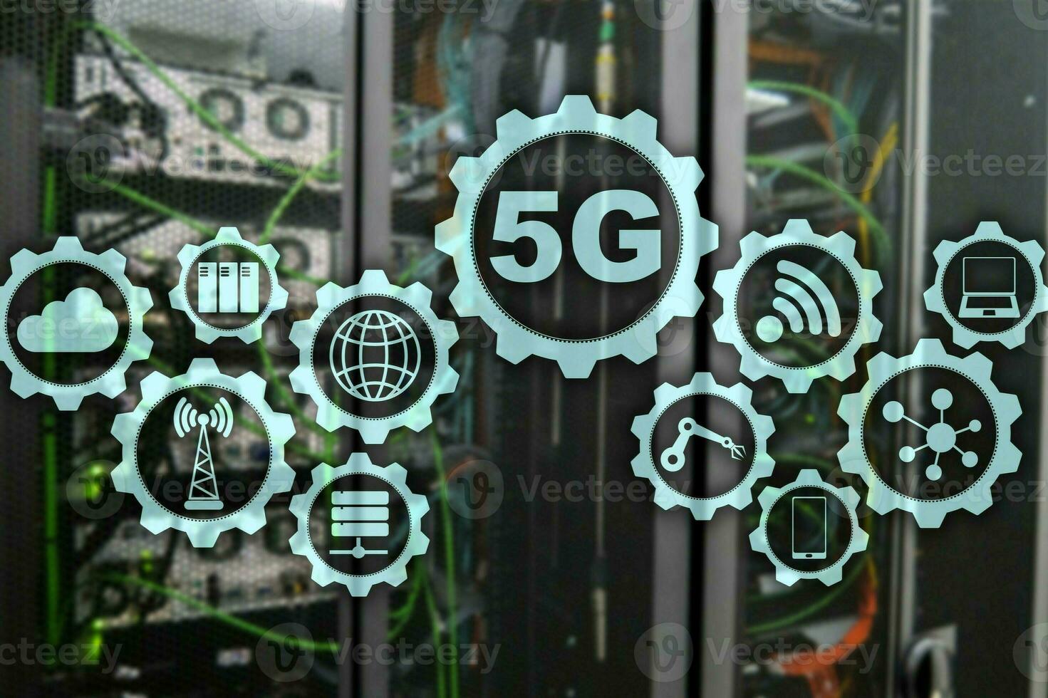 5G Network, 5G internet Connection Concept in digital background. Smart communication network concept photo