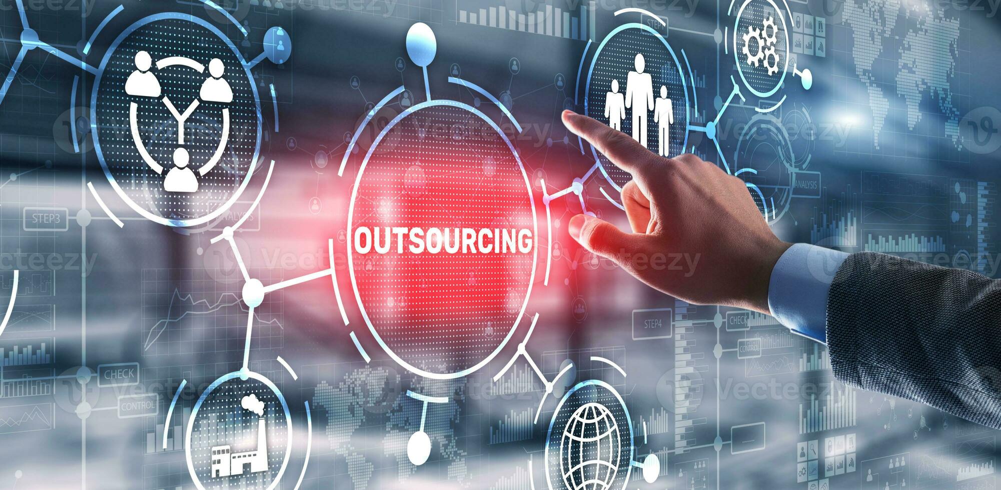 Outsourcing Business Human Resources Internet Finance Technology Concept photo