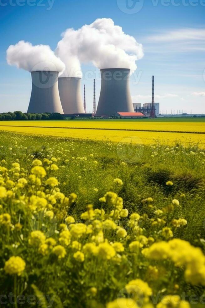 Nuclear power plant AI Generative photo