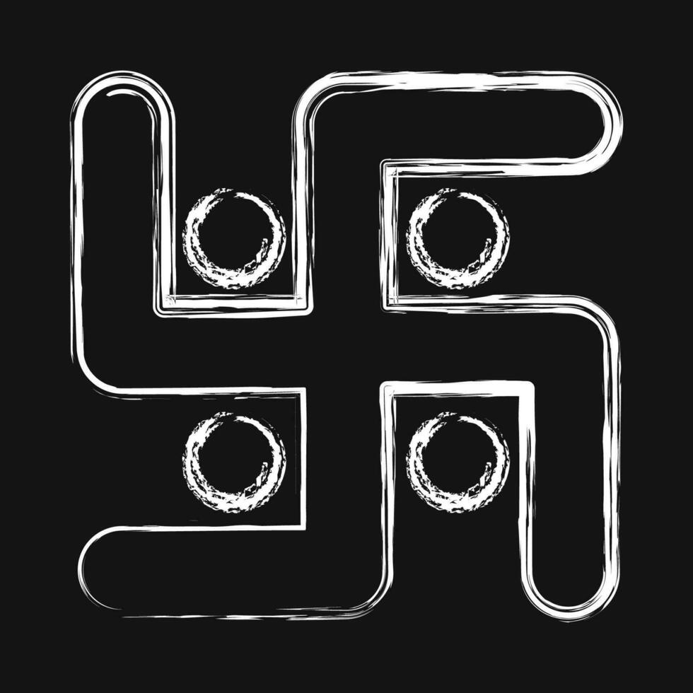 Icon swastika. Diwali celebration elements. Icons in chalk style. Good for prints, posters, logo, decoration, infographics, etc. vector