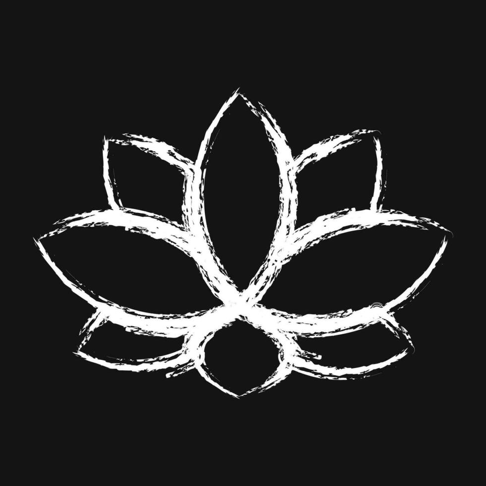 Icon lotus. Diwali celebration elements. Icons in chalk style. Good for prints, posters, logo, decoration, infographics, etc. vector