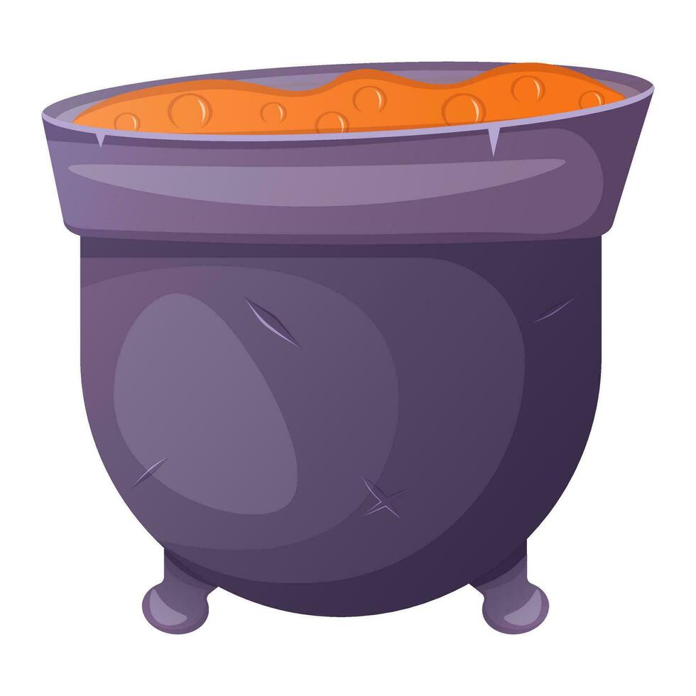 With cauldron with magic potion vector