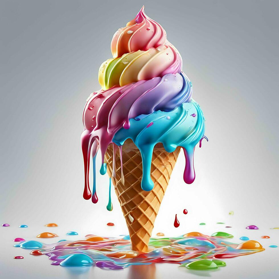 Chocolate, Vanilla Ice Cream Isolated AI Generated photo