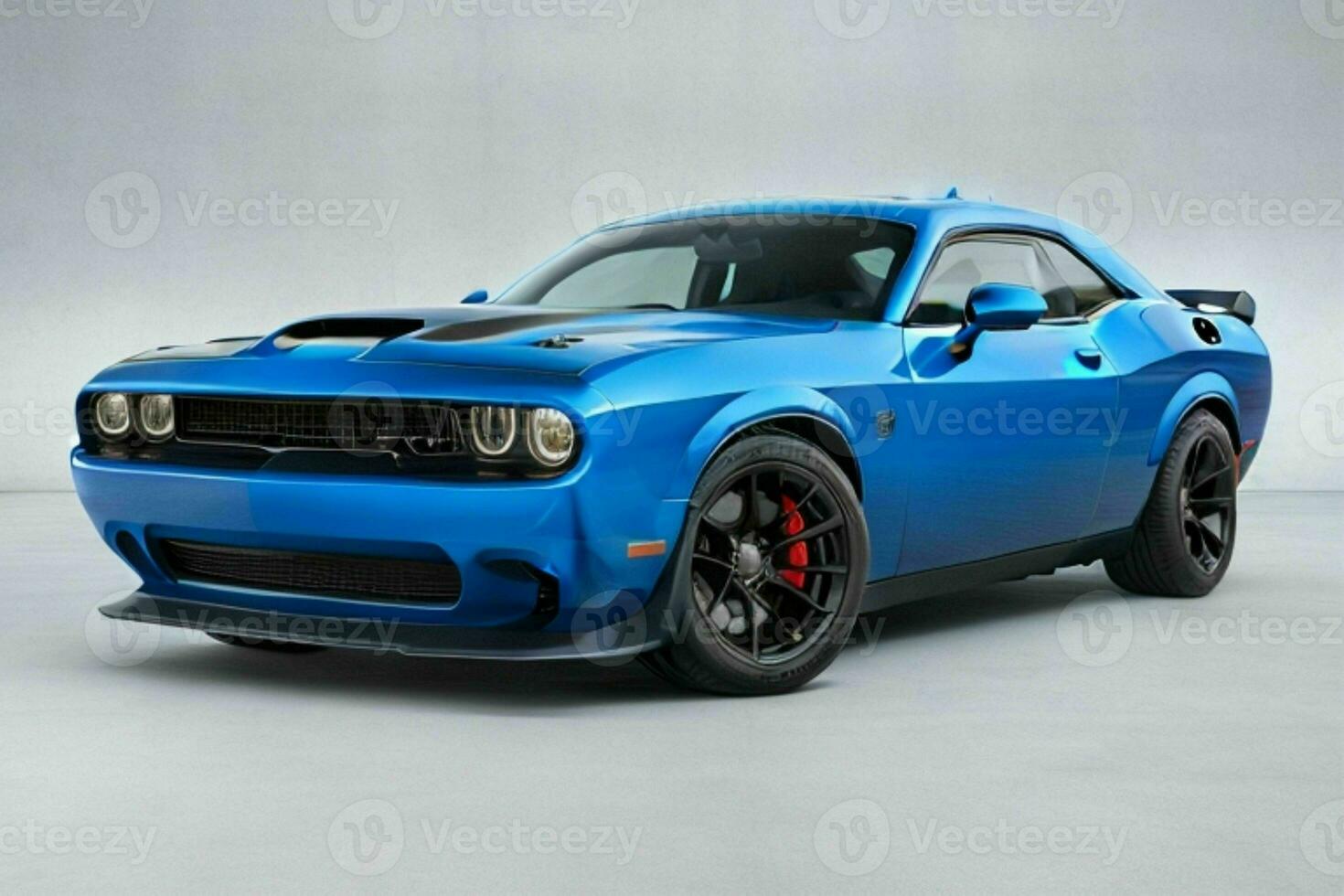 esquivar desafiador srt Hellcat ojo rojo músculo coche. ai generativo Pro foto