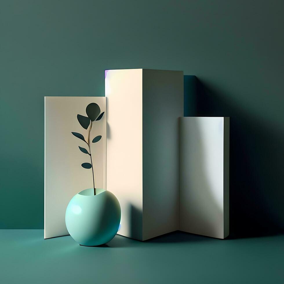 Simple and Clean Minimal Still Life Image AI Generated photo