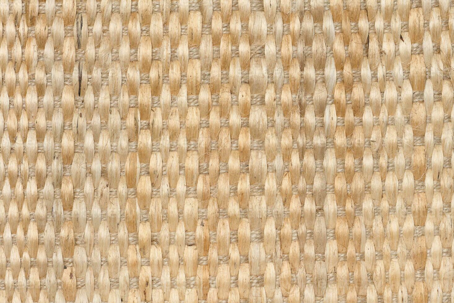 The texture of a jute brown fabric with a large interlacing of fibers photo