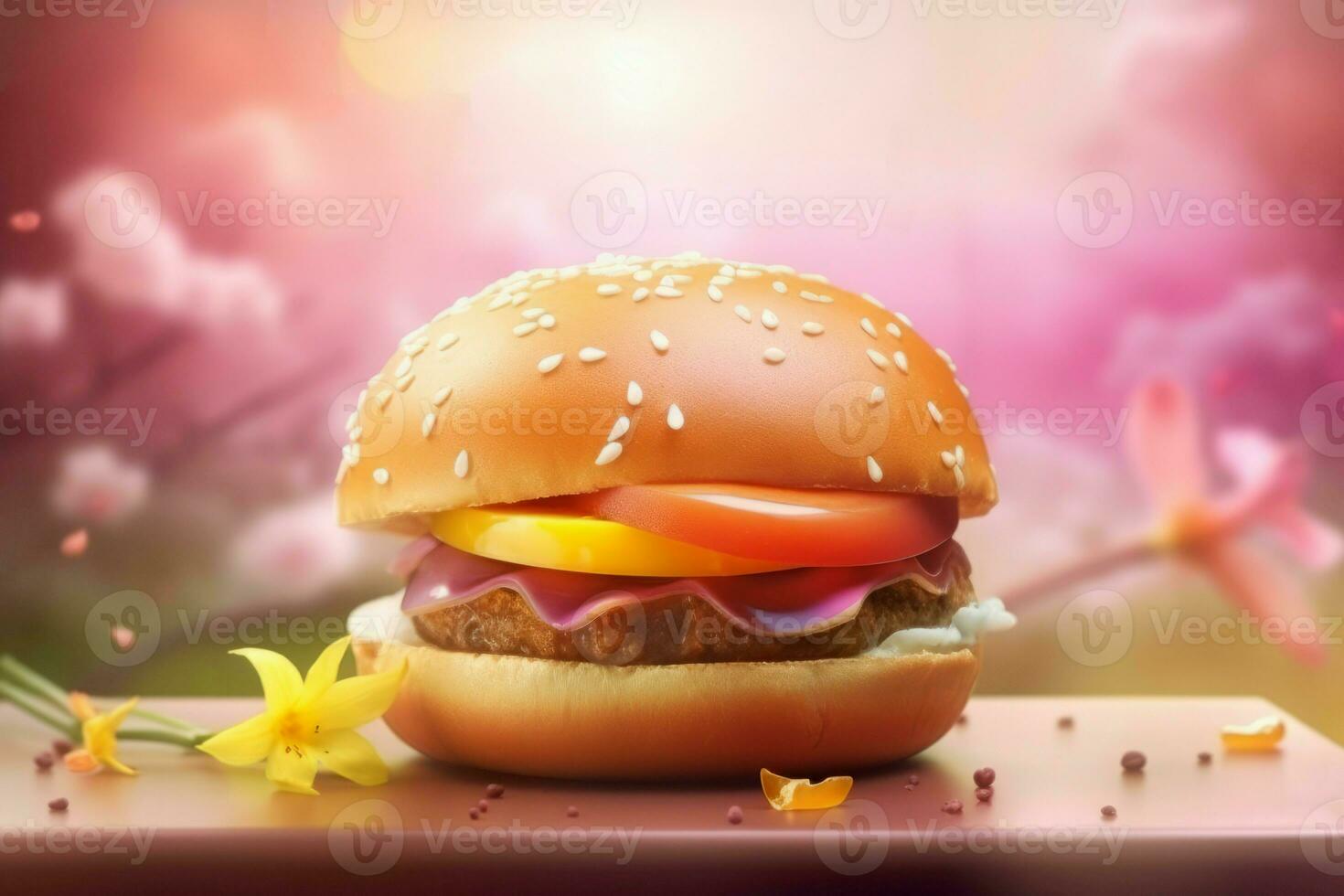 Asian egg burger fast food. Generate Ai photo