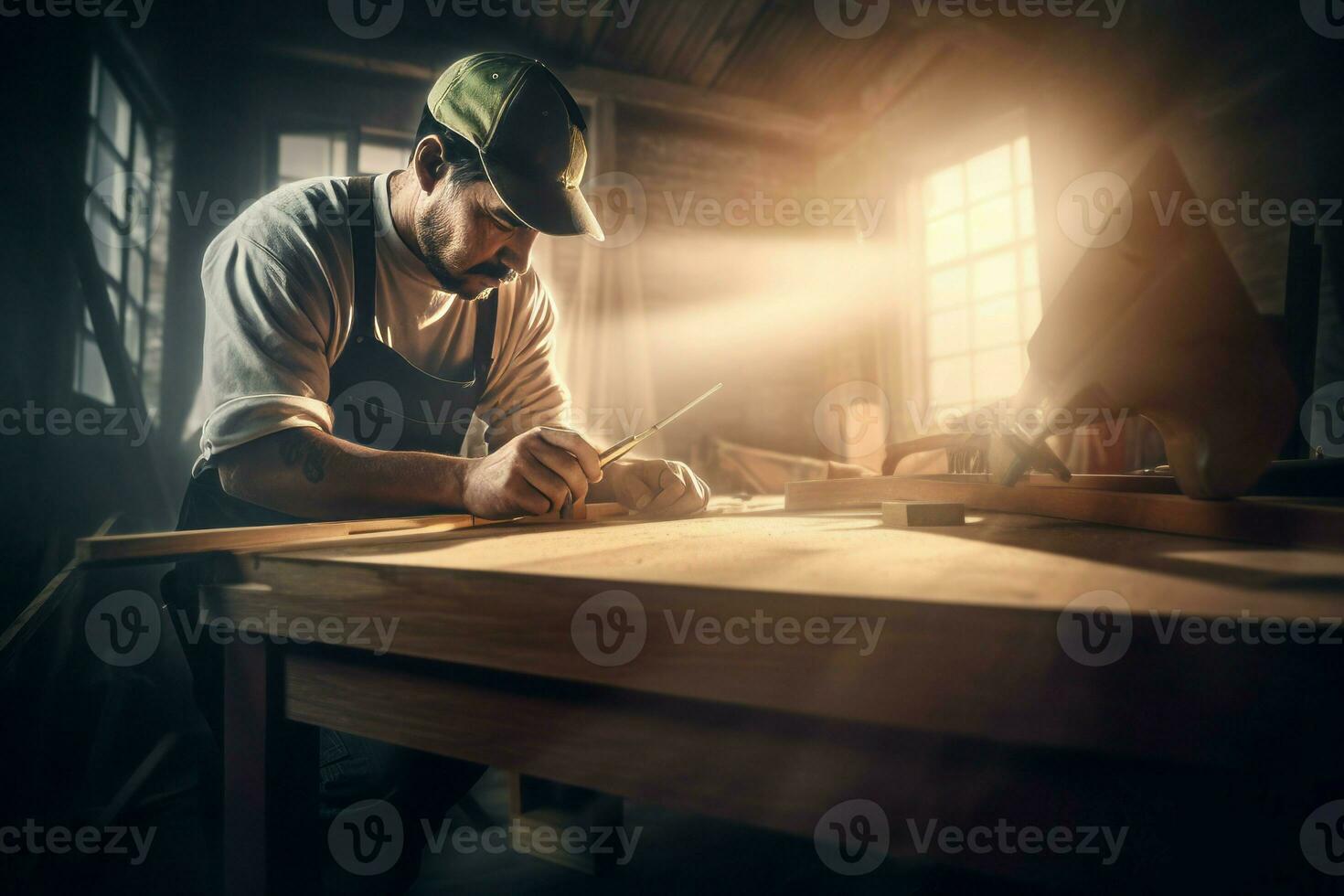 Carpenter worker craft. Generate Ai photo