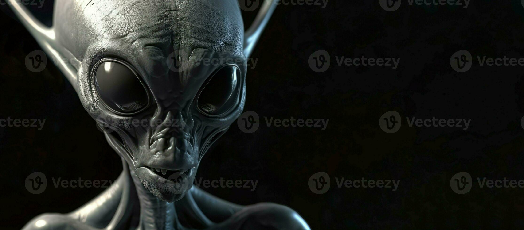 Alien head banner. Generate Ai photo