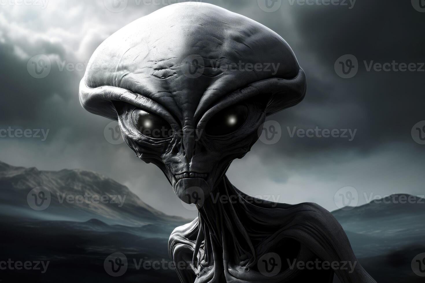 extraterrestre cabeza. generar ai foto