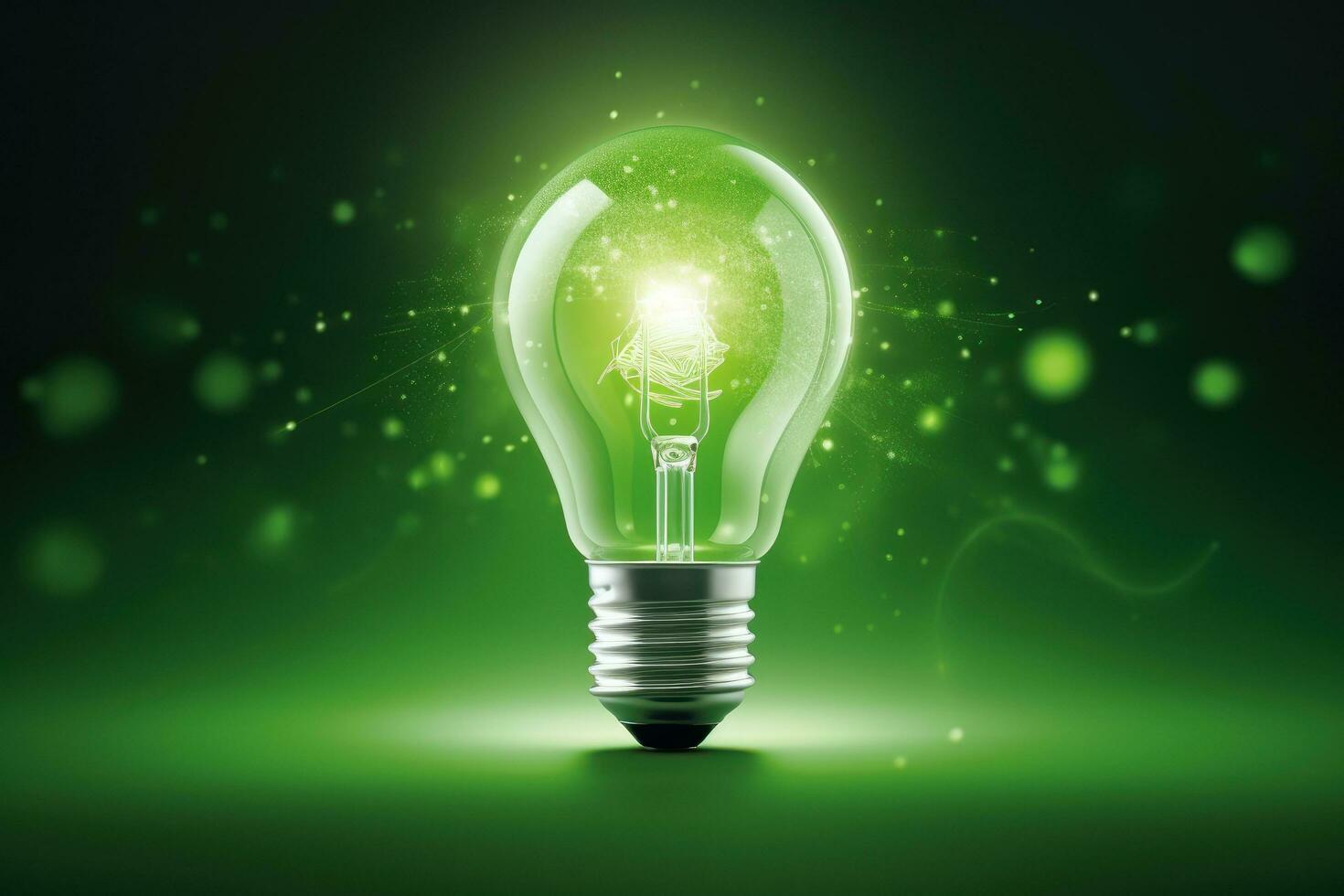 Eco Friendly Lightbulb, Energy Efficiency, Renewable and Sustainable Energy Concept. Generative Ai photo