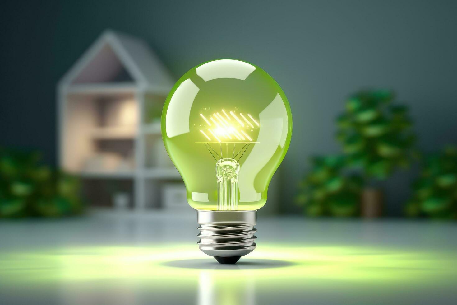 Eco Friendly Lightbulb, Energy Efficiency, Renewable and Sustainable Energy Concept. Generative Ai photo