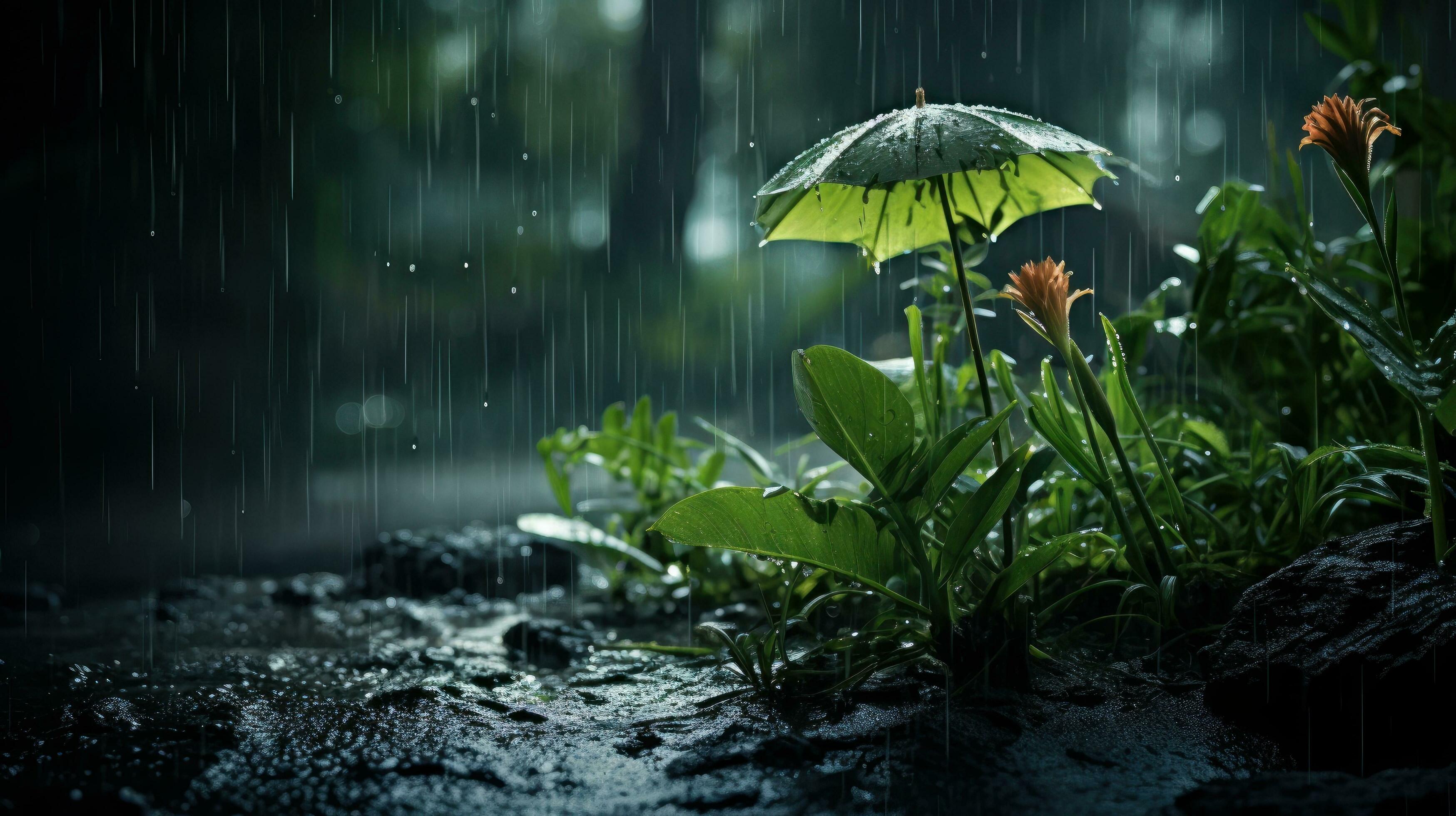 Epic Photography Shot of Rainy Season Background, Enjoying Nature Rainfall  and Happy Life Concept. Generative Ai 29771813 Stock Photo at Vecteezy