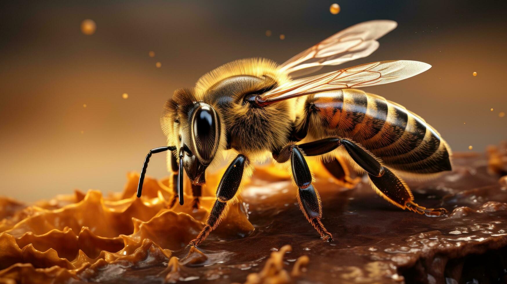 City's Eight Transformations For An Epic Bees Clash Epic Macro Photography Shot of Honey Bee. Closeup View of Working Bees