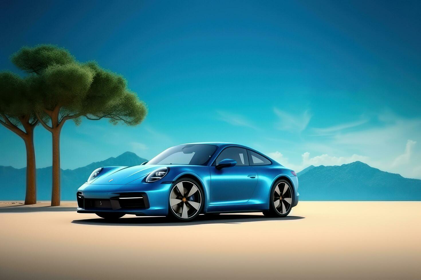 Eco Friendly Car, Autonomous Self Driving Car, Zero Carbon Emissions EV Vehicle, Renewable and Sustainable Energy Concept. Generative AI photo