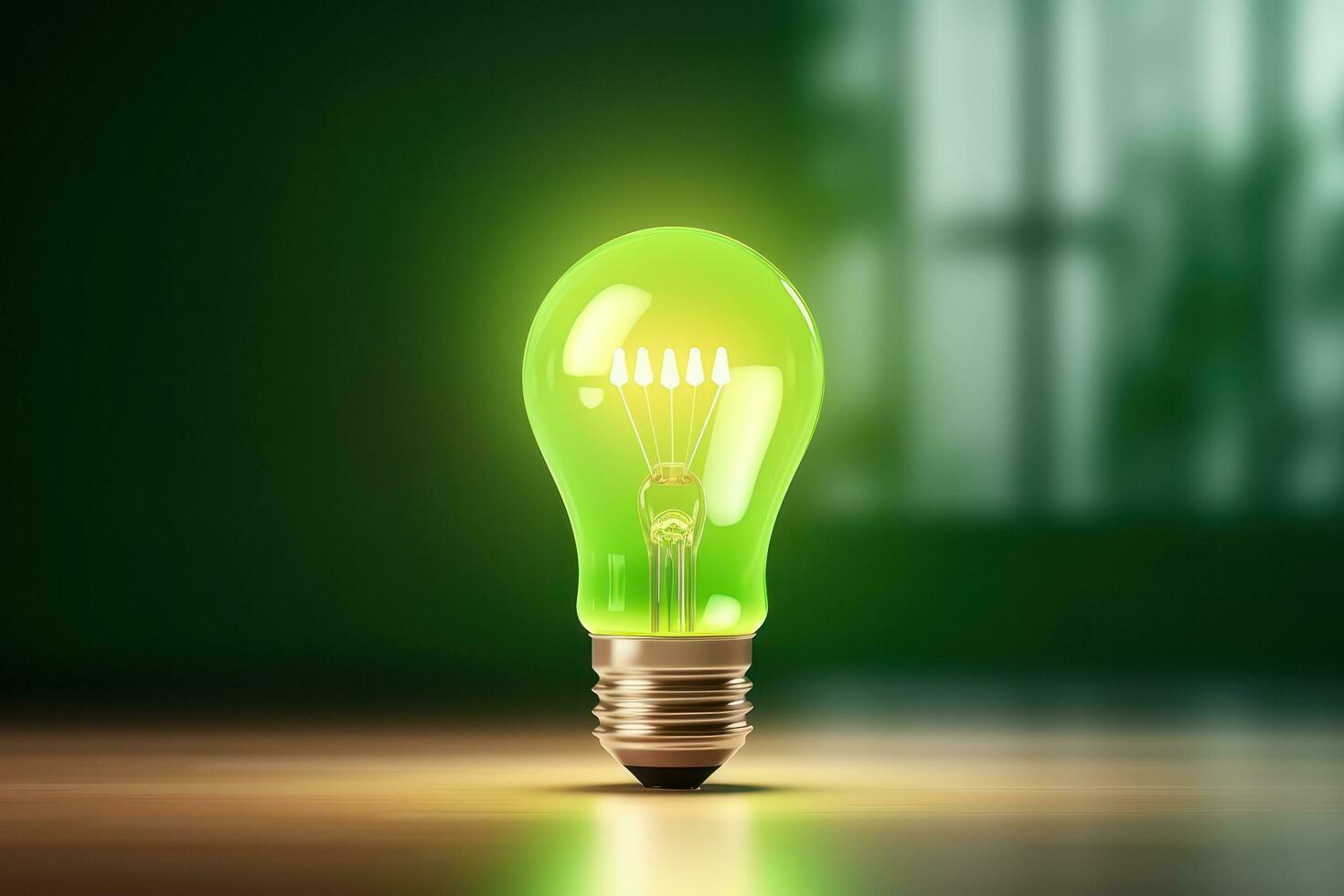 Eco Friendly Lightbulb, Energy Efficiency, Renewable and Sustainable Energy Concept. Generative Ai photo