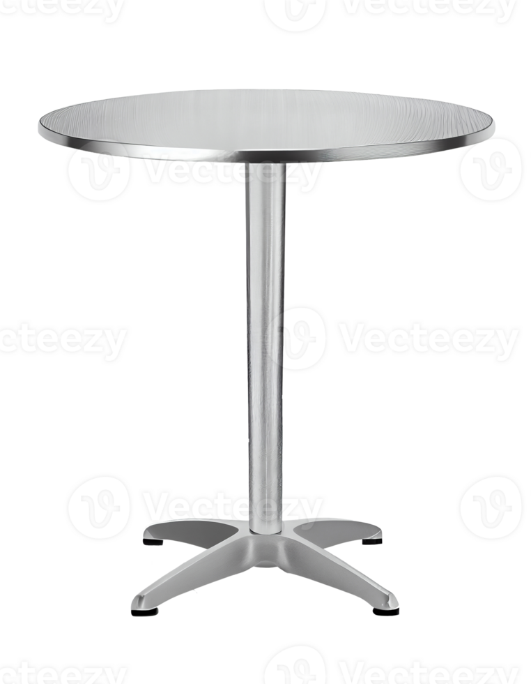 Modern metal table isolated on transparent background, created with generative AI png