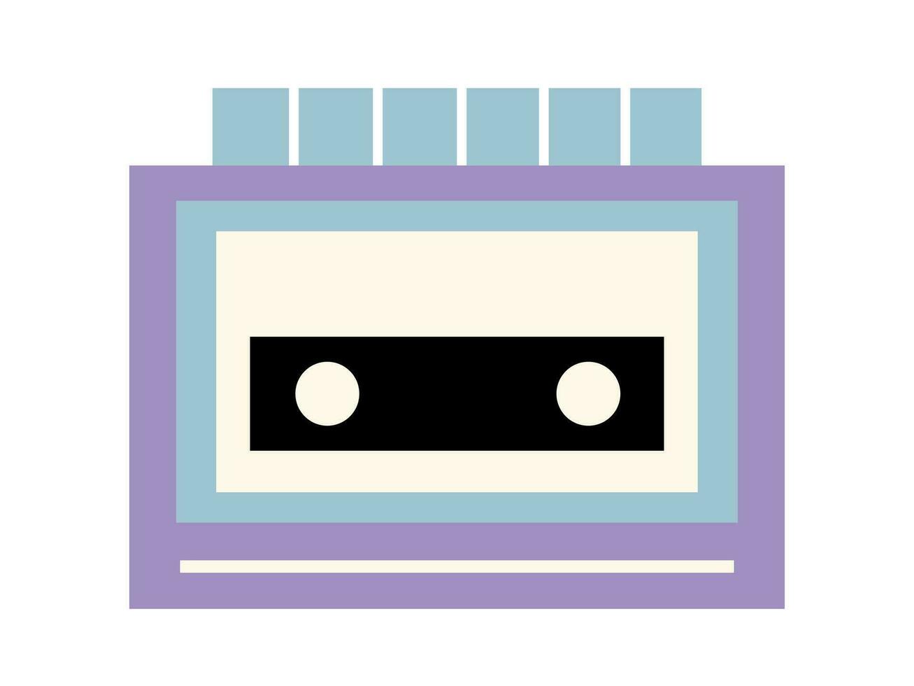 vector audio cinta grabadora jugador en plano estilo