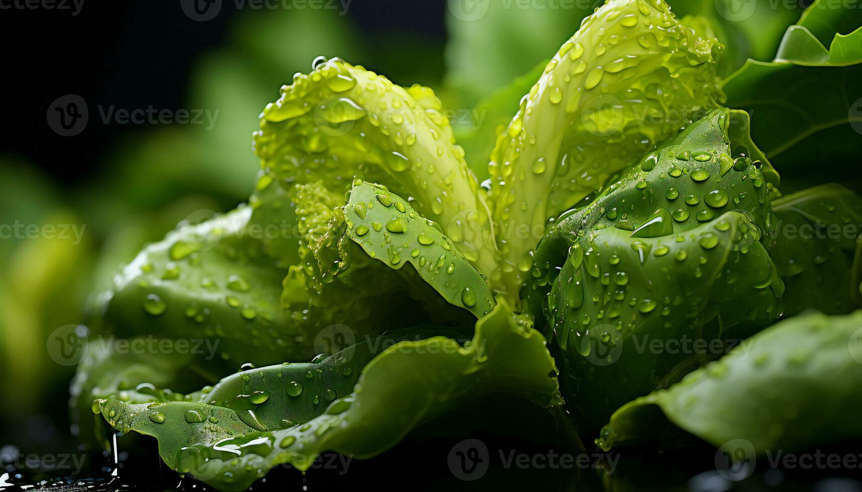 artístico todavía vida de verde hojas lechuga. ilustración ai foto