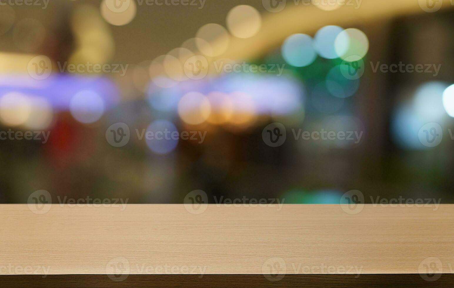 Empty wood table top and blur of out door garden background Empty wooden table space for text marketing promotion. blank wood table copy space for background photo