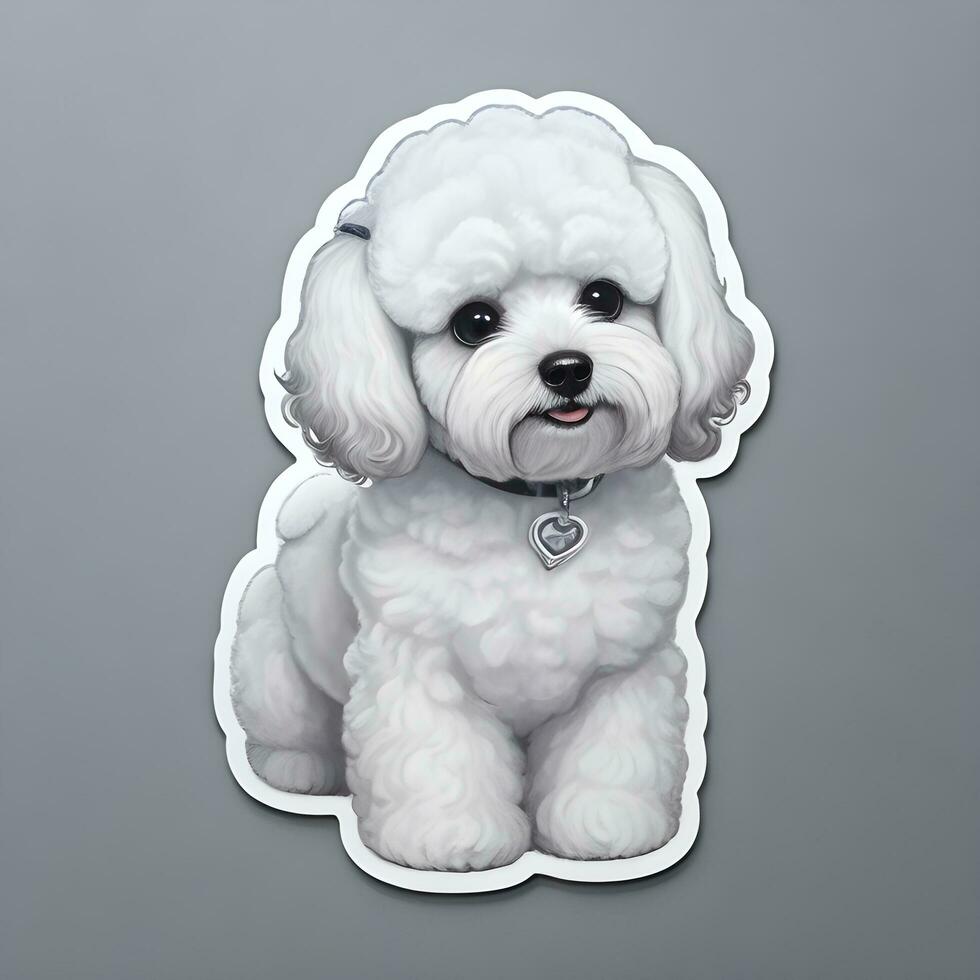 Bichon frise dog sticker vector art ai generate 29773125 Stock Photo at ...