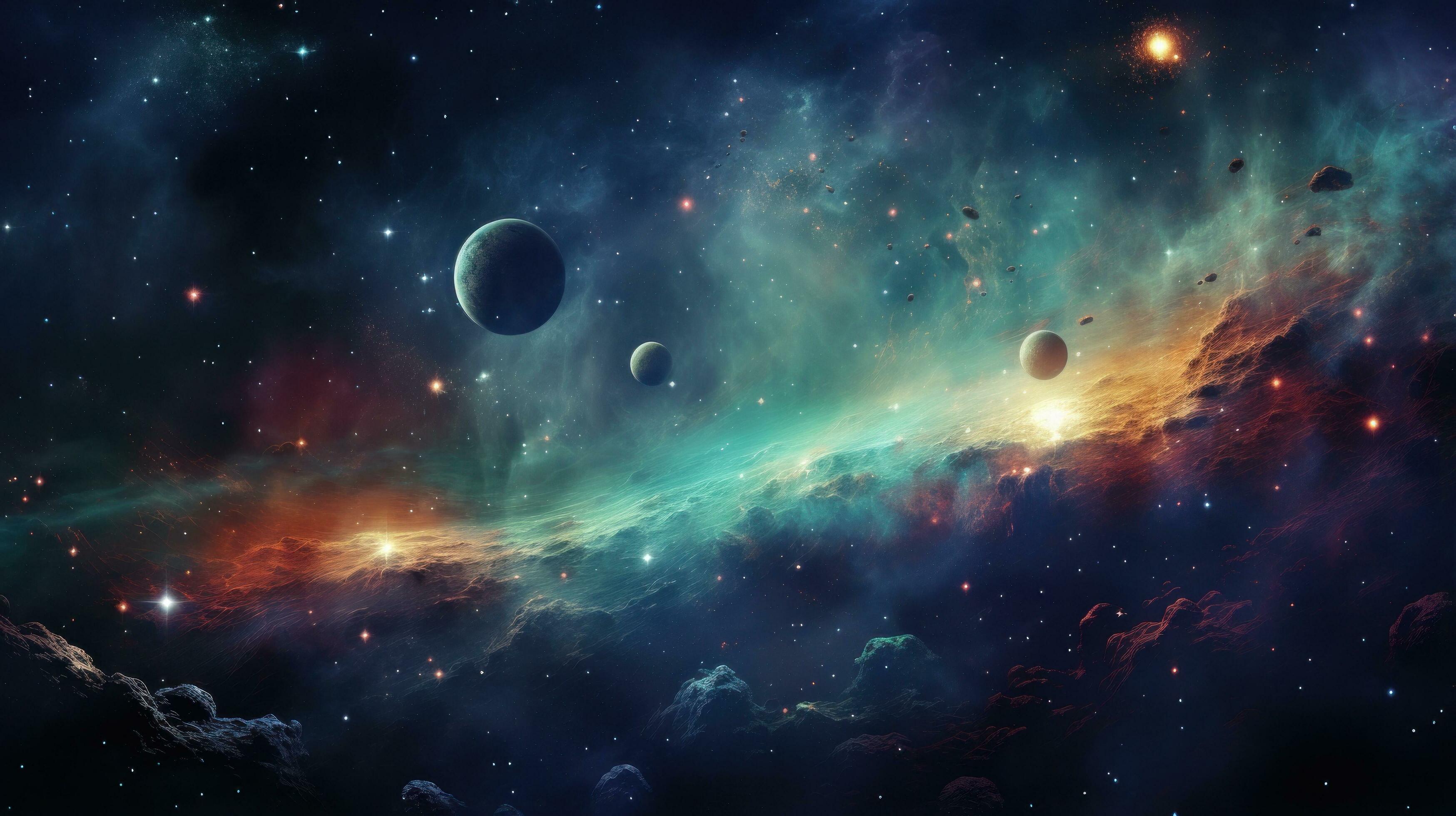 Spacethemed background with galaxies and 29773344 Stock Photo Spacethemed background with galaxies and 29773344 Stock Photo