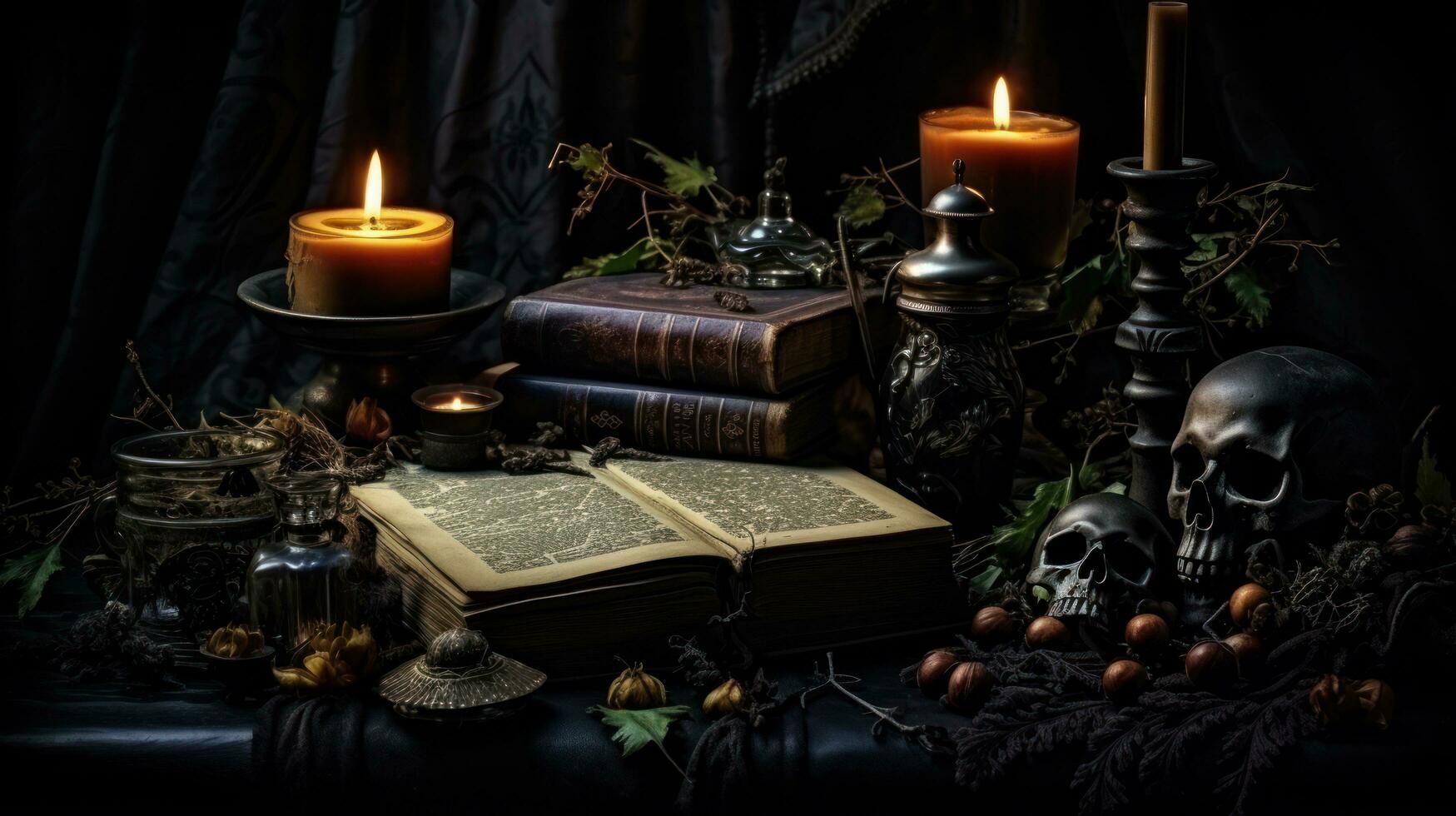 Dark and moody background with gothic or horror elements photo