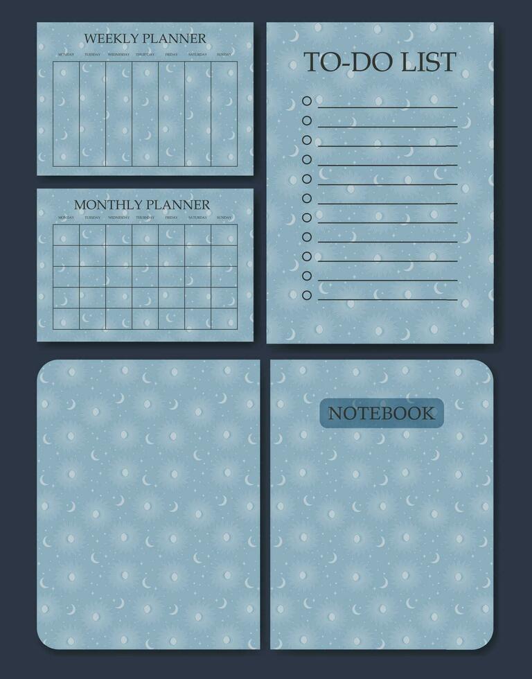 Vector template school timetable for students. Minimalist notebook cover design page for pupils