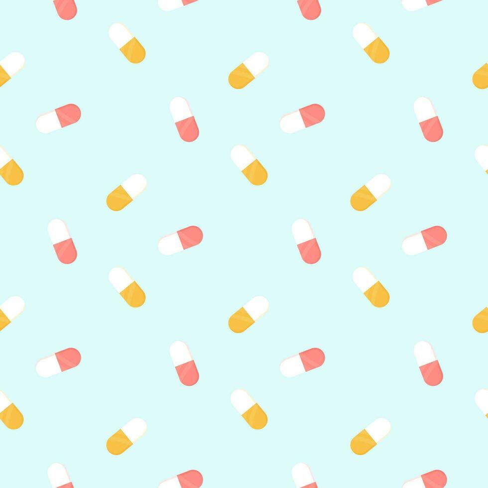Seamless pattern tablets pills pills , medical drug vector