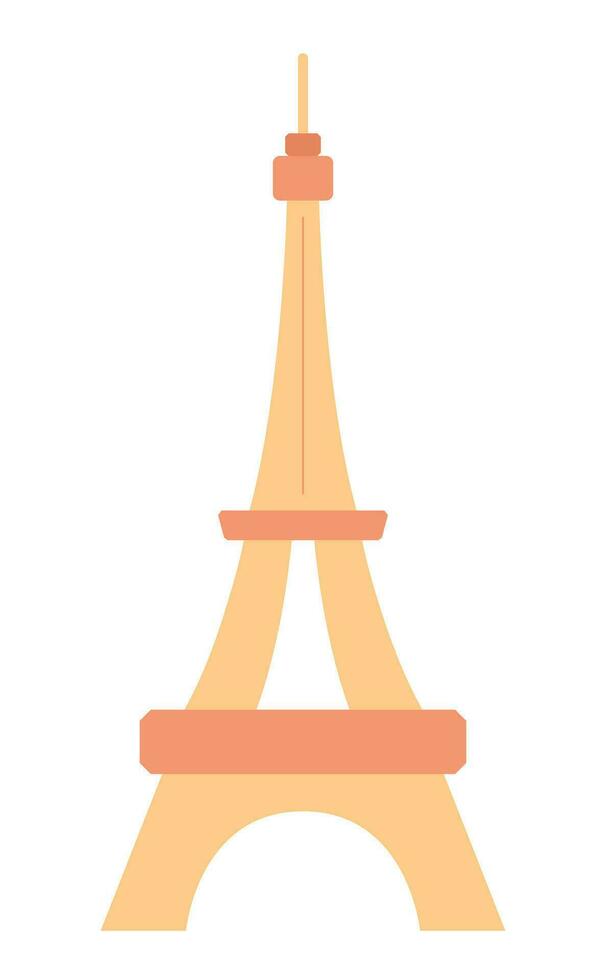 Paris Eiffel tower silhouette black and white 2D cartoon object. Famous landmark. Tourist attraction France isolated vector outline item. Europe travel destination monochromatic flat spot illustration