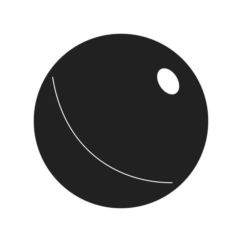 caucho pelota negro y blanco 2d dibujos animados objeto. pilates pelota. ocio ocupaciones deporte equipo aislado vector contorno artículo. redondo esfera para aptitud rutina monocromo plano Mancha ilustración