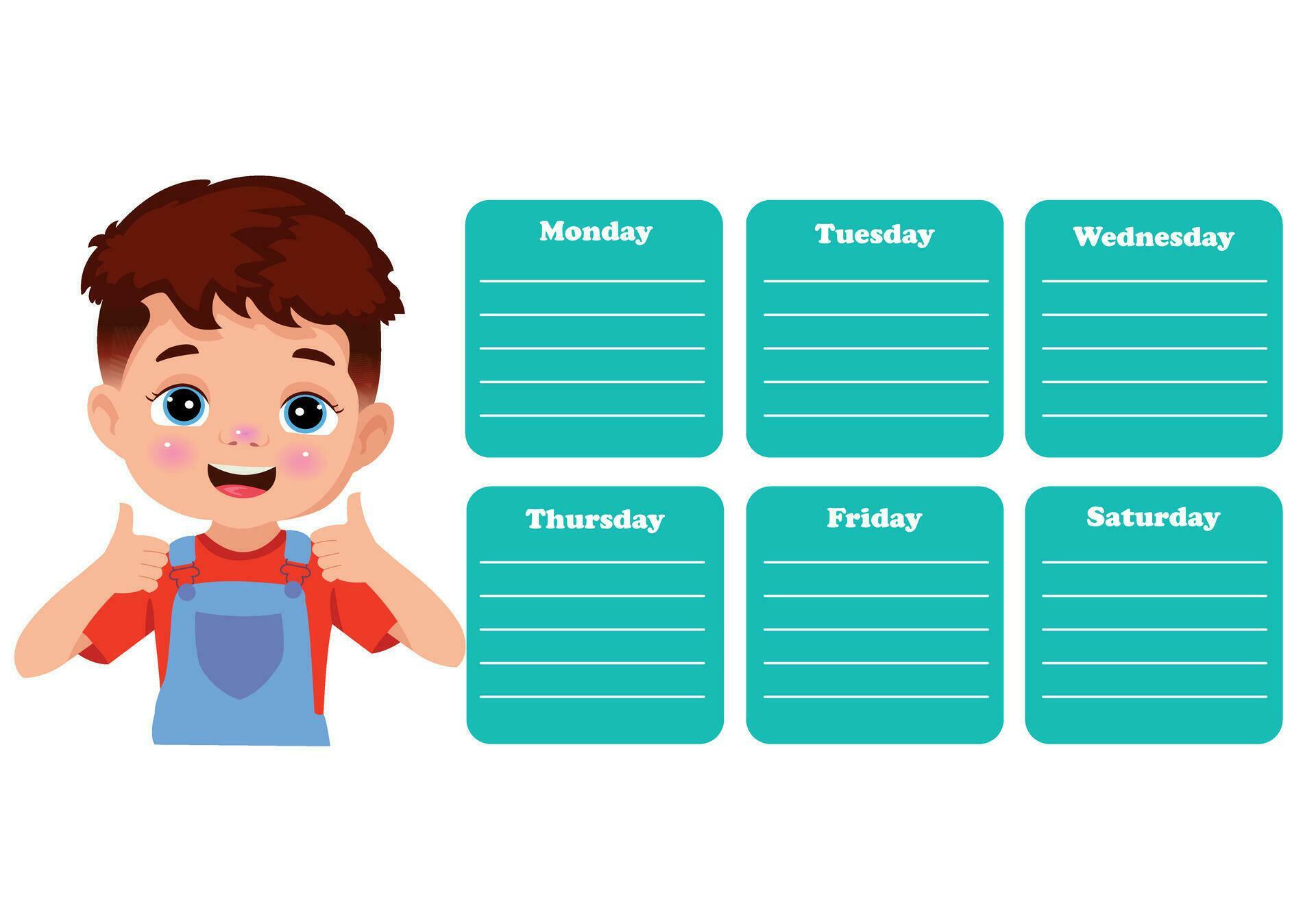 Back to school timetable. Hand drawn. Classroom timetable. Plan note