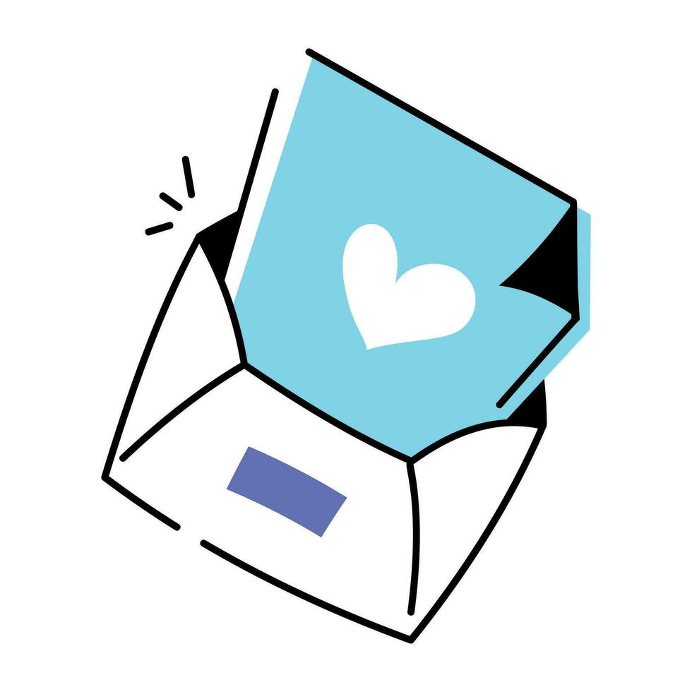 A doodle style icon depicting love letter vector