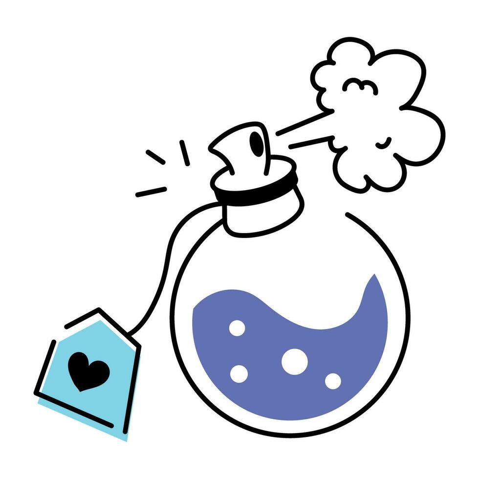 Here a doodle icon of love potion bottle vector
