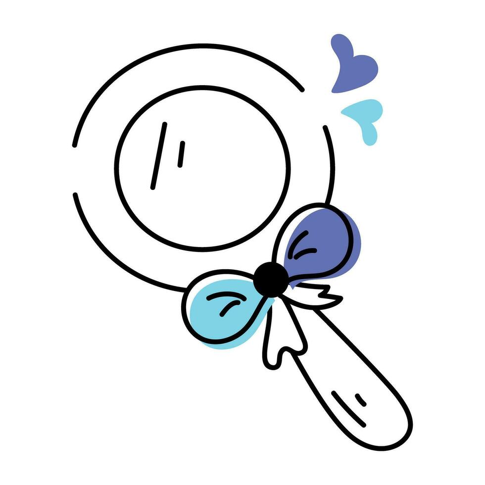 Get this doodle icon of a hand mirror vector