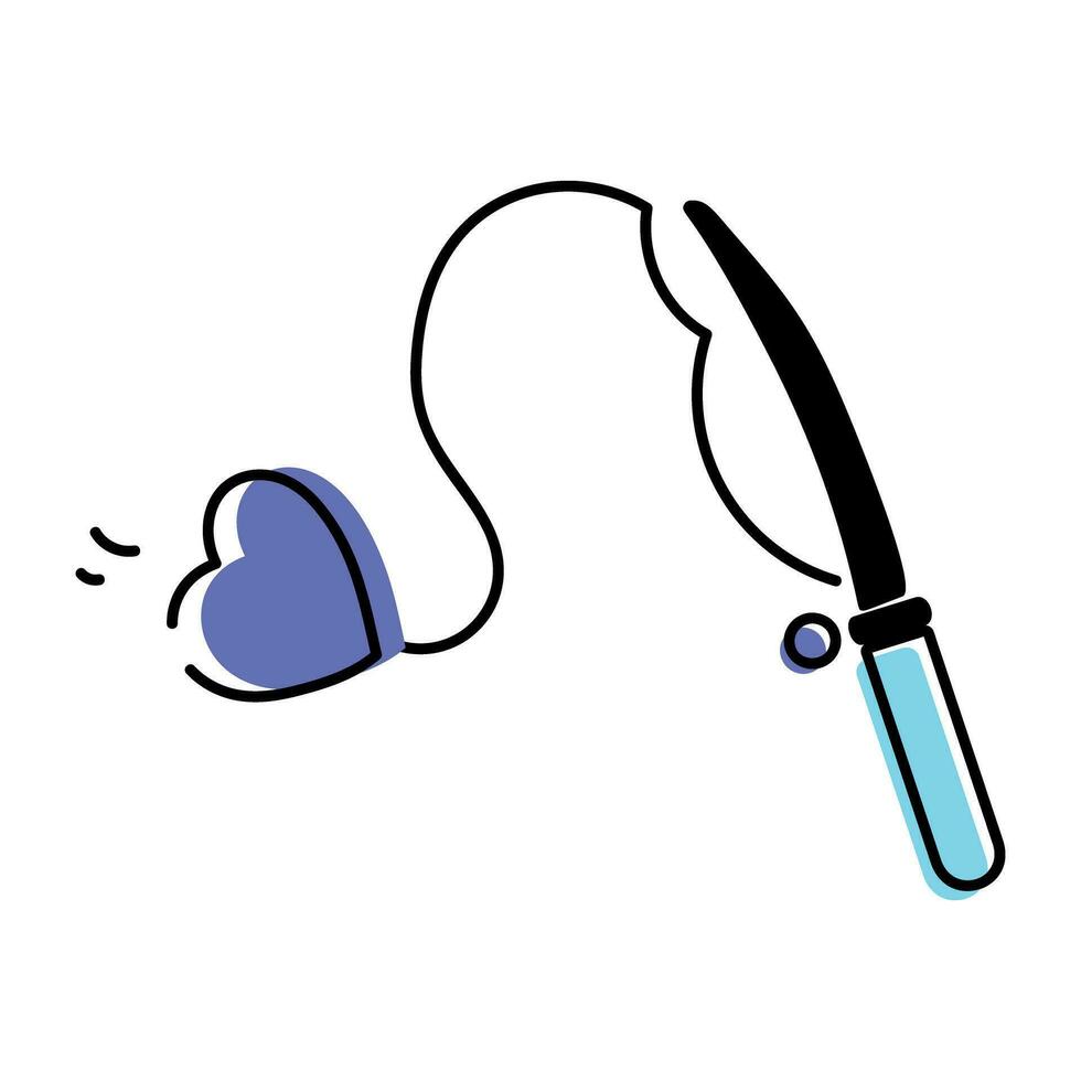 Doodle style icon depicting heart vector
