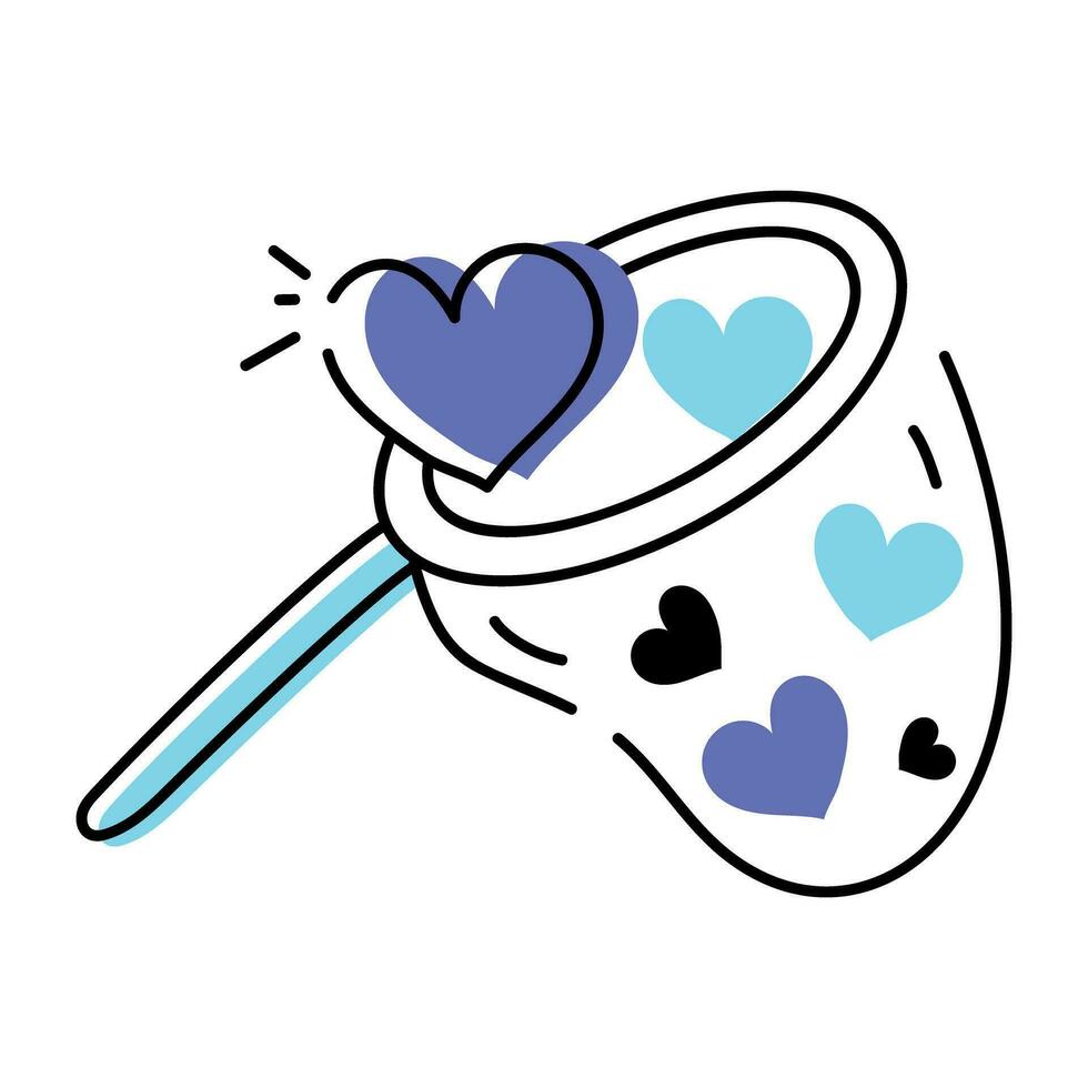 Doodle style icon depicting heart vector