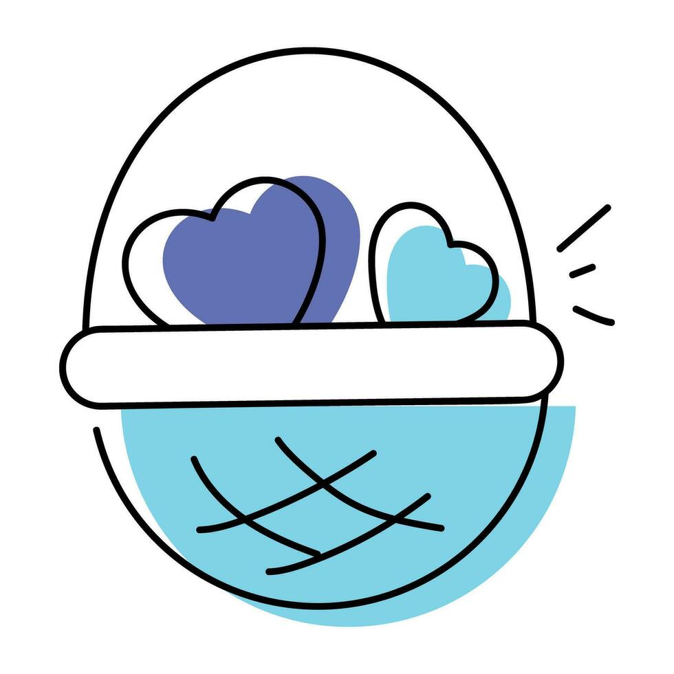 Doodle style icon depicting heart vector