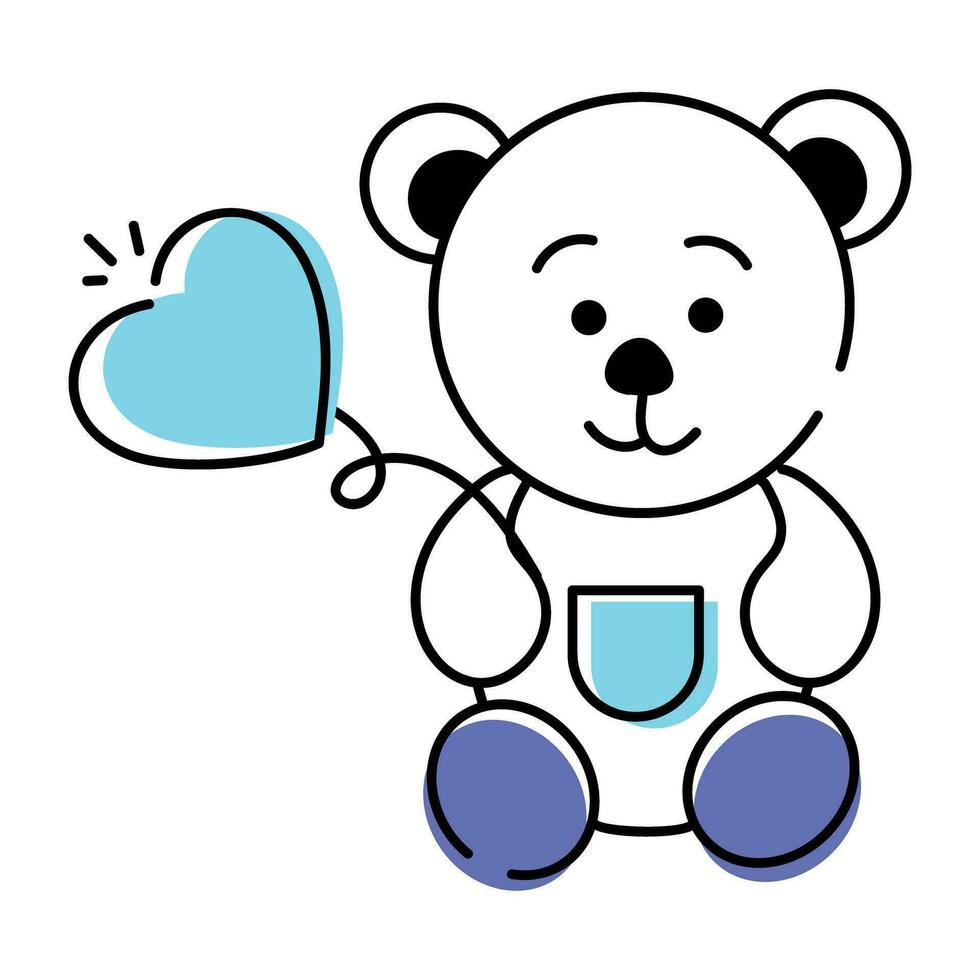 Doodle style icon depicting heart vector