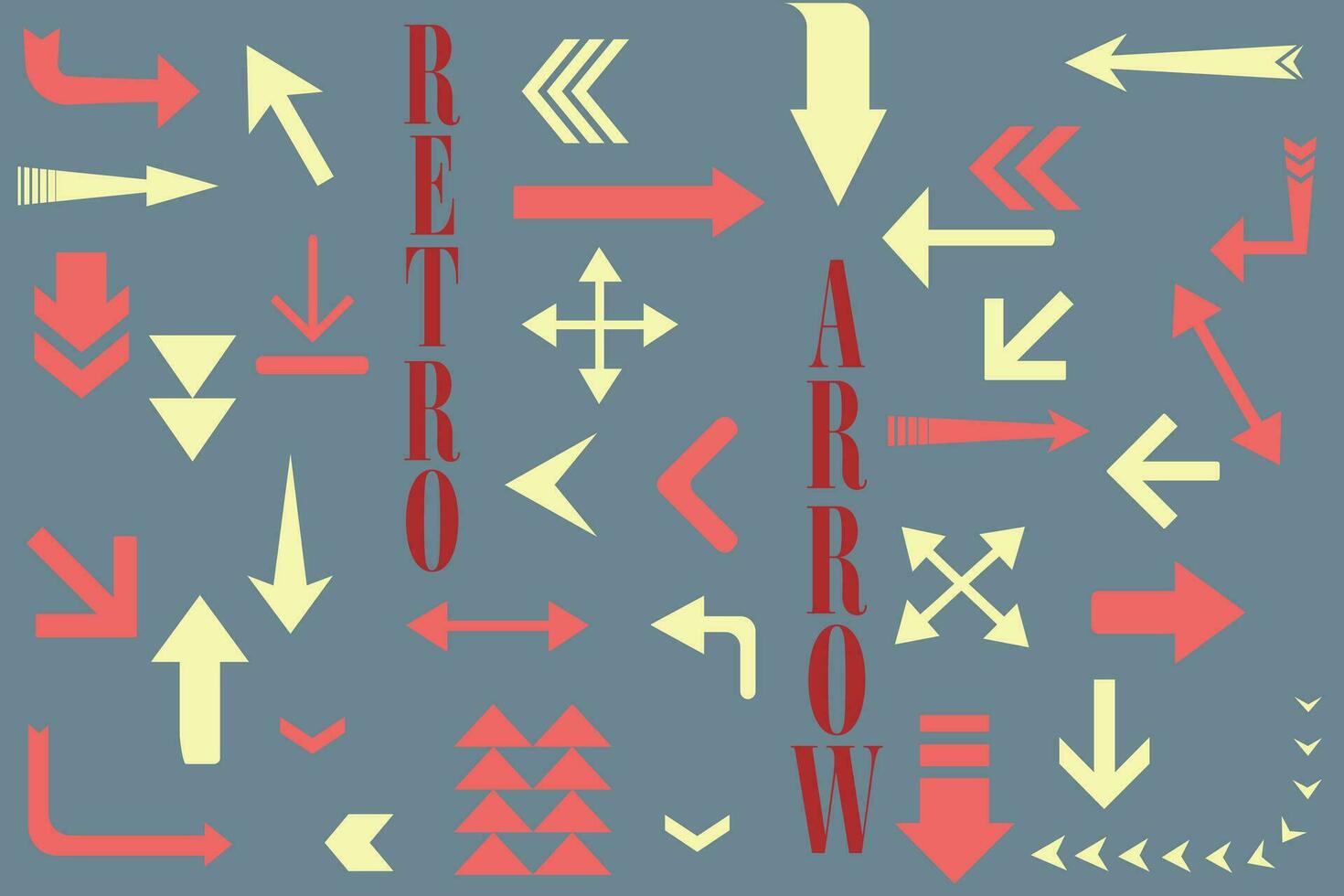 Vector collection of retro arrows with elegant style on a vintage background