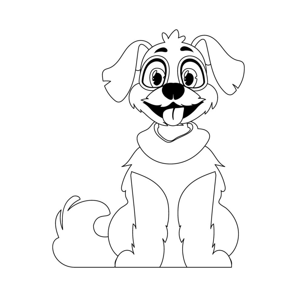 Adroitly puppy in a energize shape, pivotal for children's coloring books. Cartoon style, Illustration vector