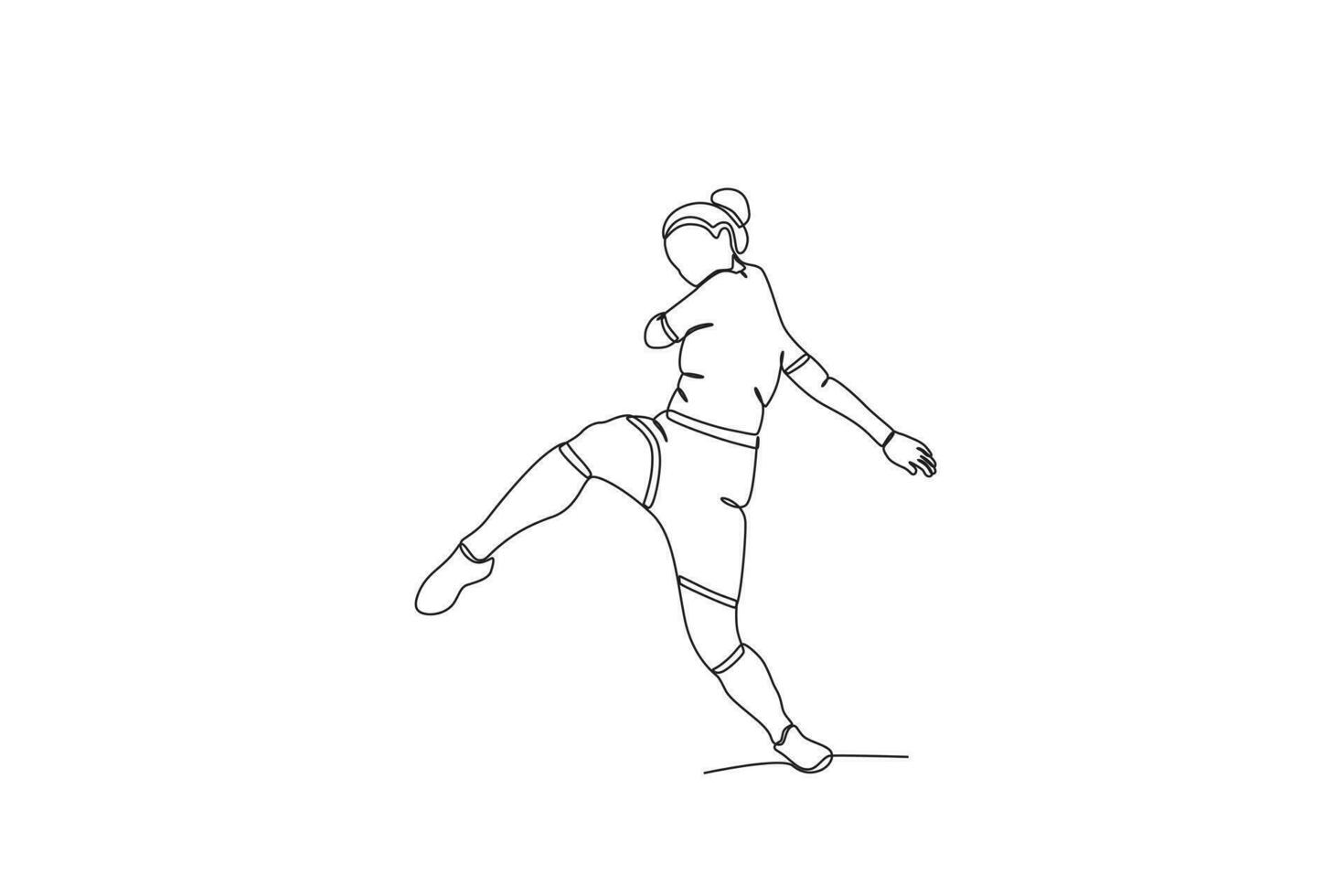 A woman kicked the ball excitedly vector