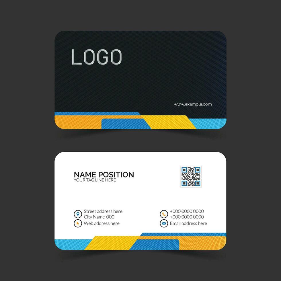 Elegant dark and white business card iayout. Unique shape modern creative business card template design. vector