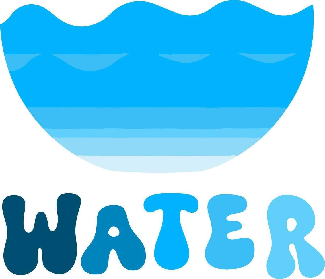 water text with blue water ocean water waves illustration, ocean tide illustration with water text, Seashore illustration, blue  water Waves, Beach water waves illustration clipart, coastal waterwaves vector