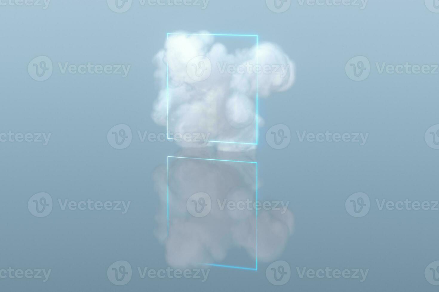 Magic surround the cloud floating on the lake,peaceful scene,3d rendering. photo